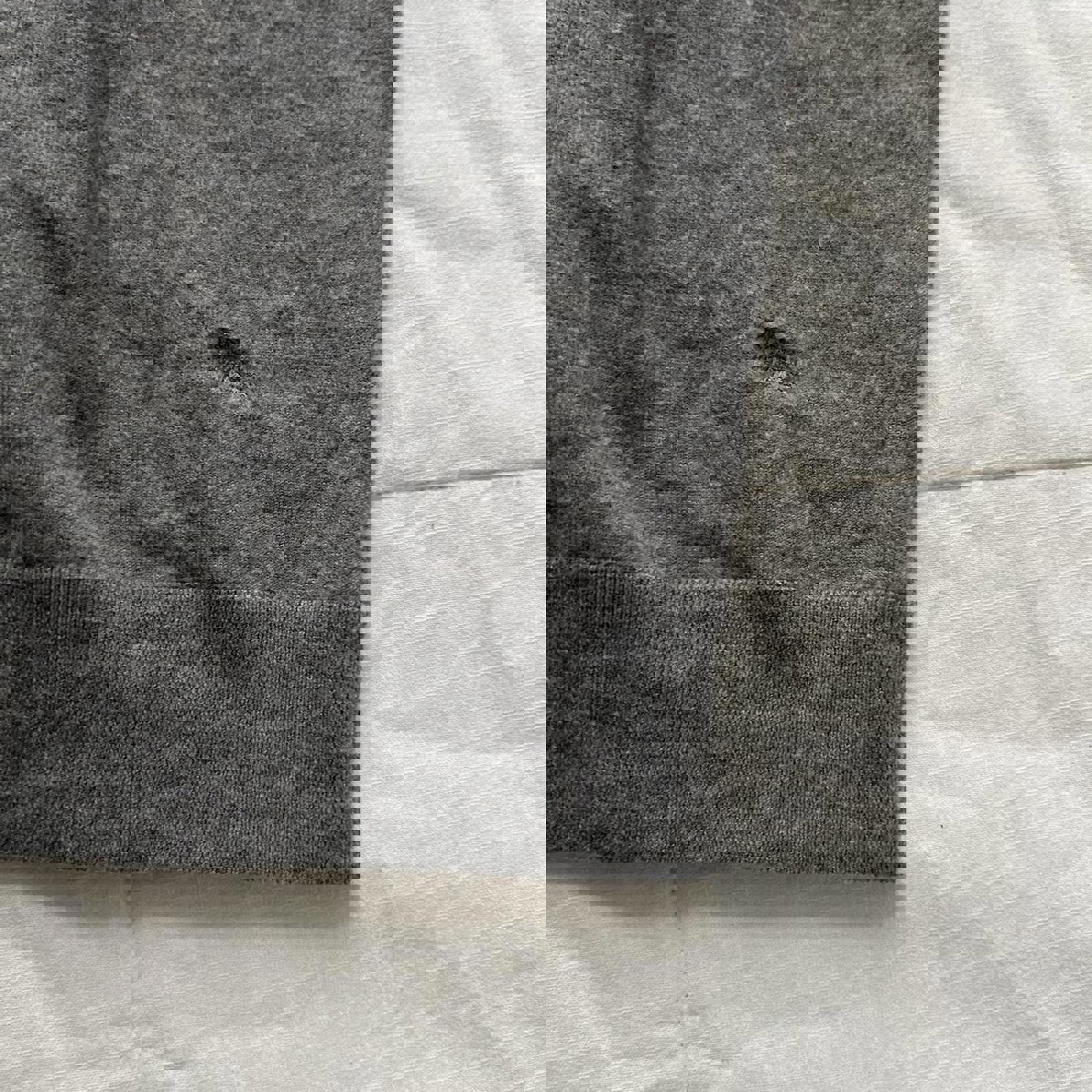 Grey Burberry V-neck boxy sweater vest top with shoulder epaulette details