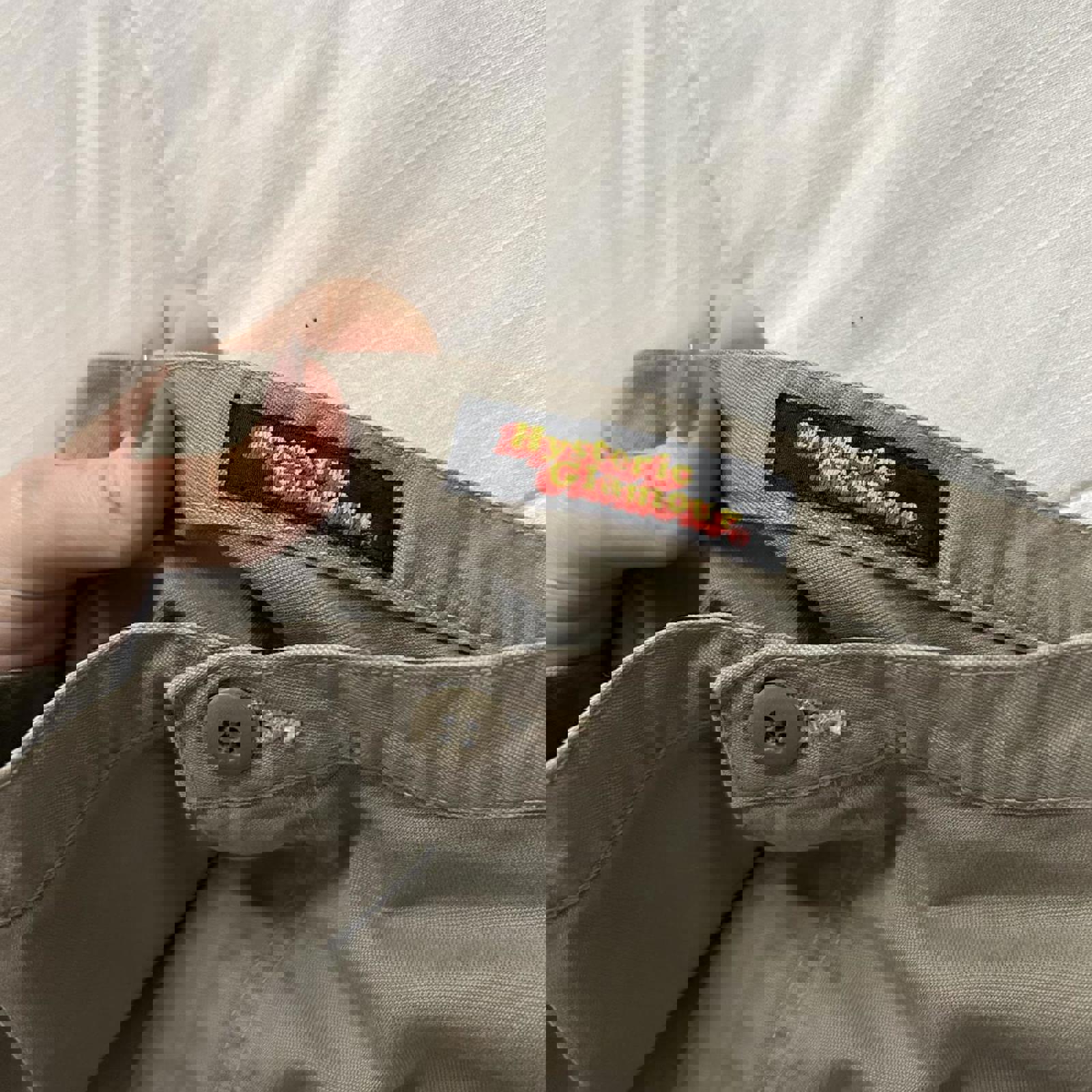 Hysteric Glamour Khaki maxi skirt with frayed hem