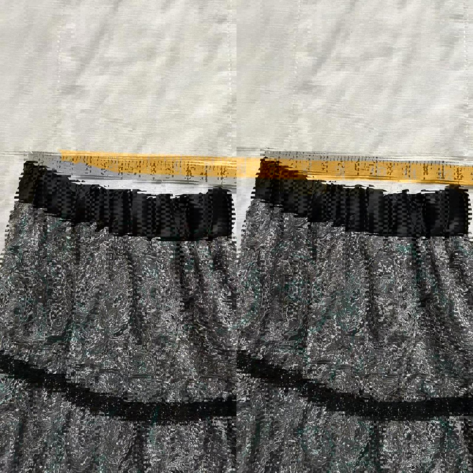 Axes Femme Black and green paisley tiered mini skirt Size medium, from Japan