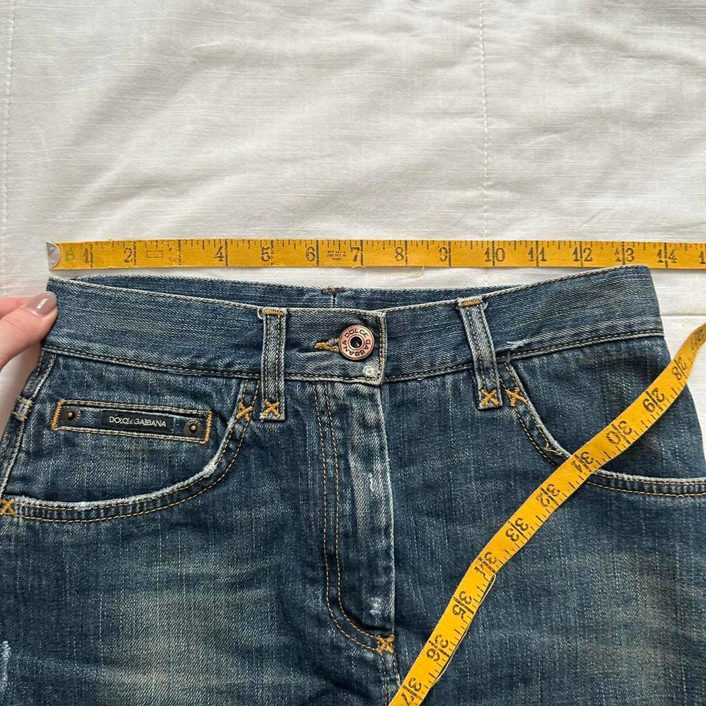 90s designer Dark wash denim pencil skirt Size 36