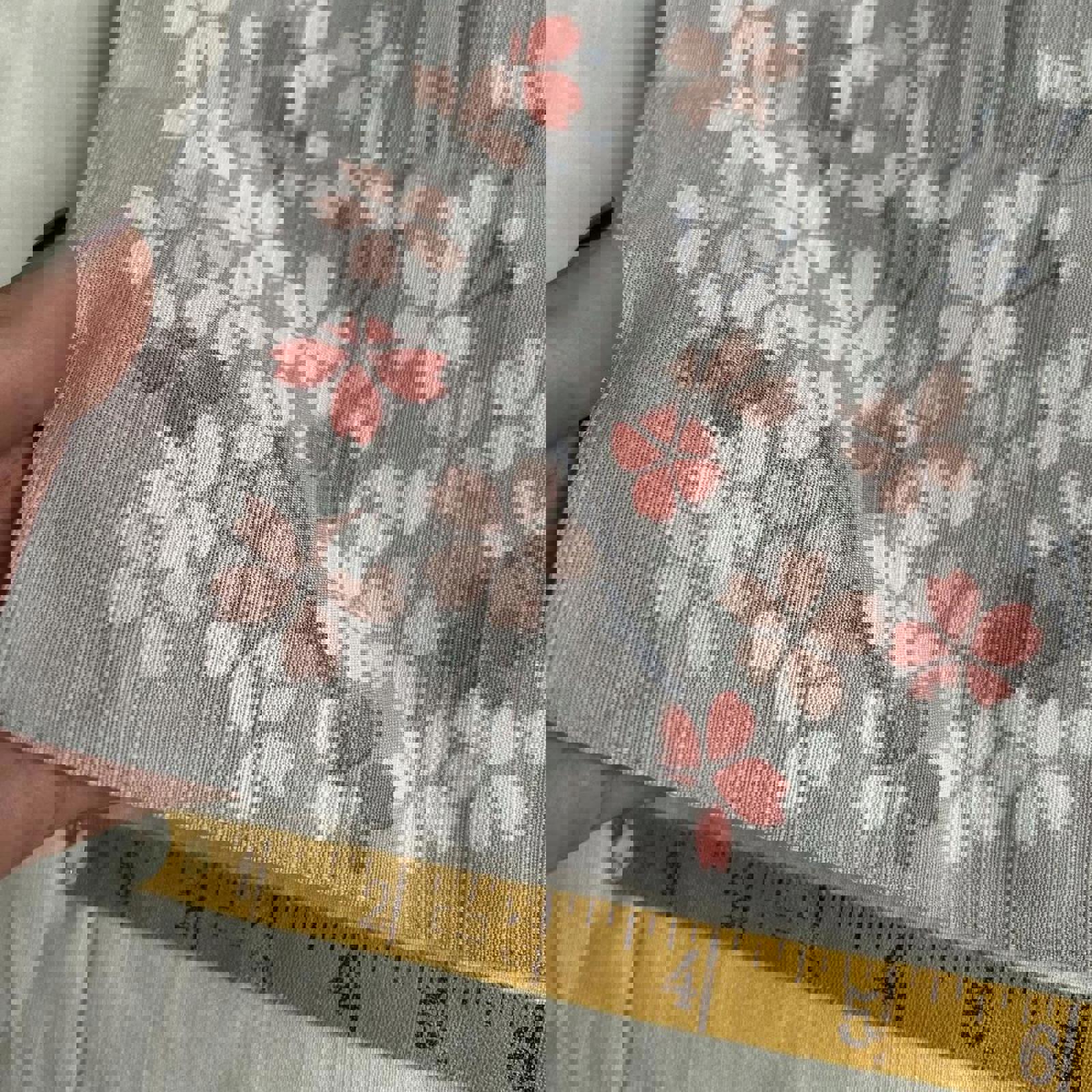 Grey and pink cherry blossom print bandana 0855