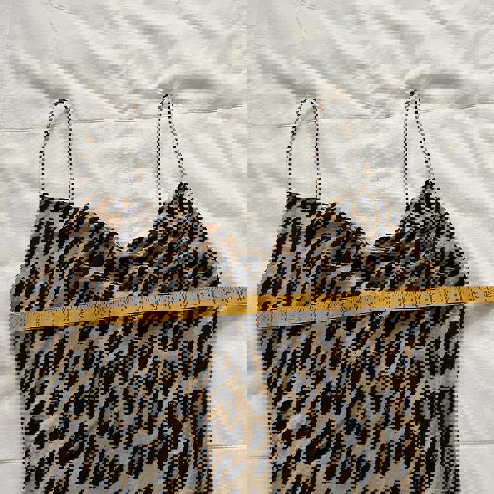 Alice + Olivia Brown and black leopard print bias cut draped mini dress Size 0