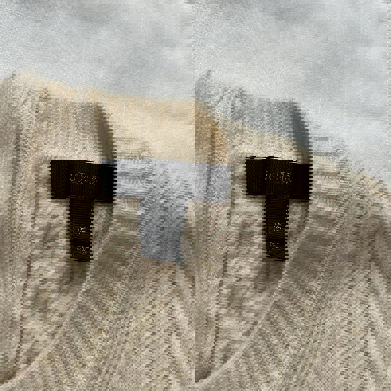 J Crew Cream wool knit sweater with pockets shrunken fit Size XS