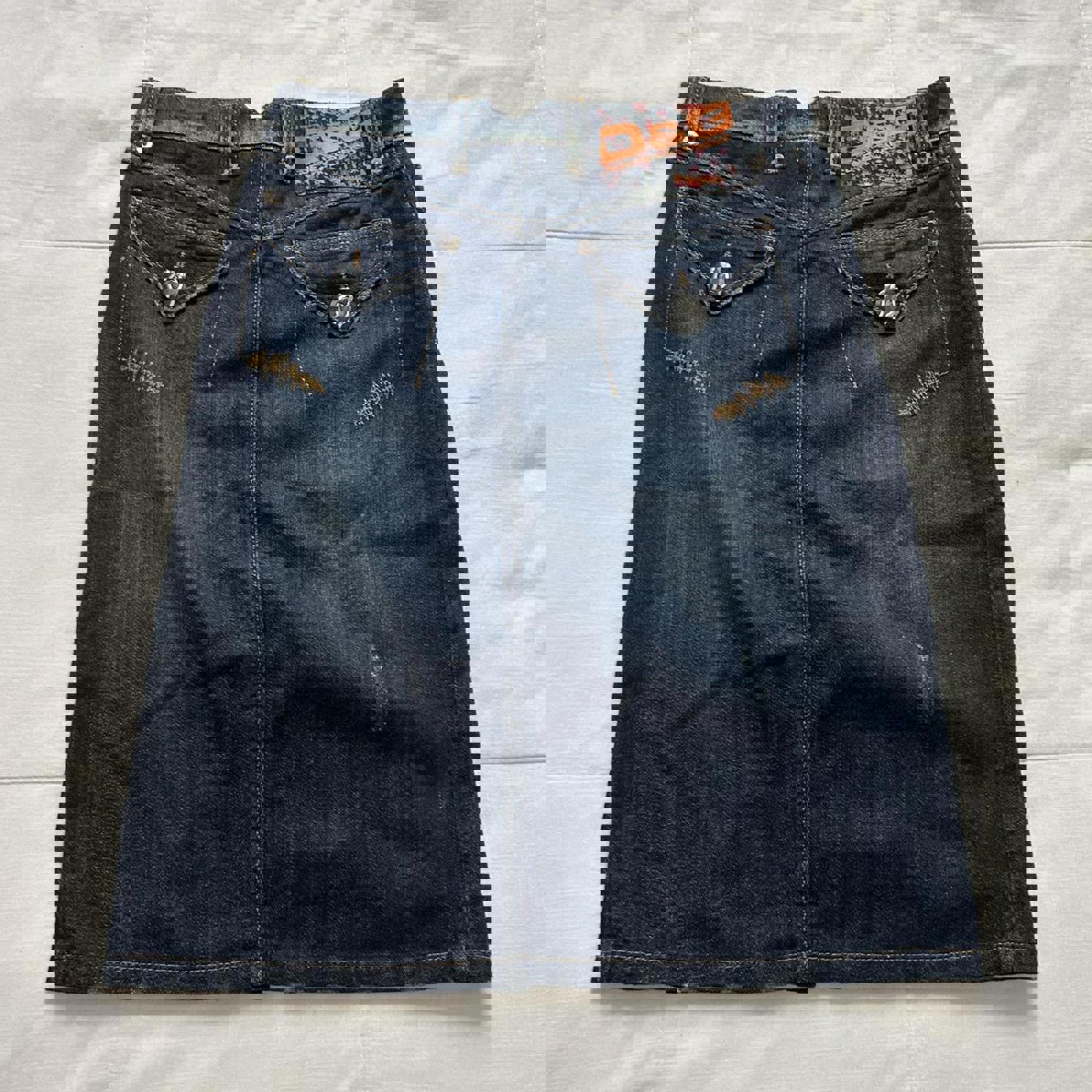 D&G Dolce & Gabbana Dark wash denim pencil skirt Size 36