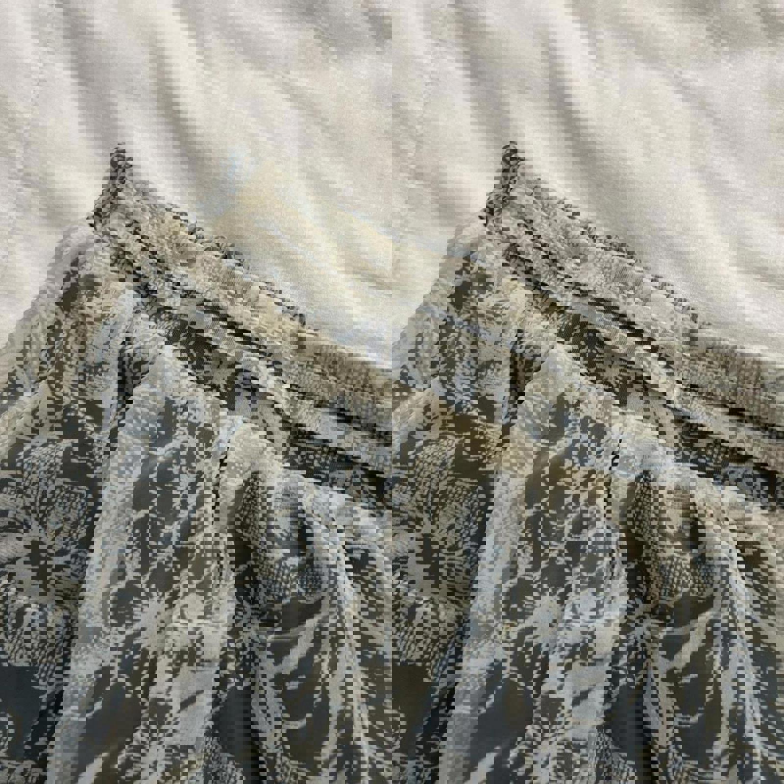 Axes Femme green and white floral flocked mesh overlay midi skirt Size medium