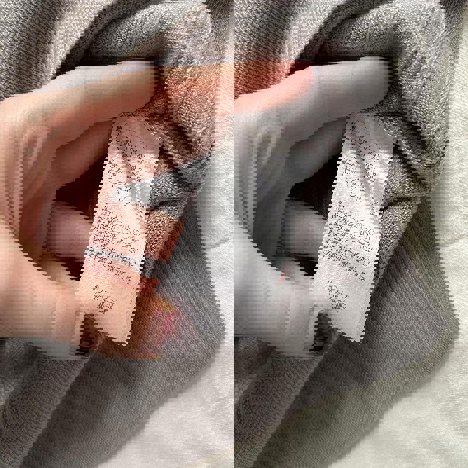 Axes Femme cozy Grey long sleeve sweater with v neck and lace trim Size medium