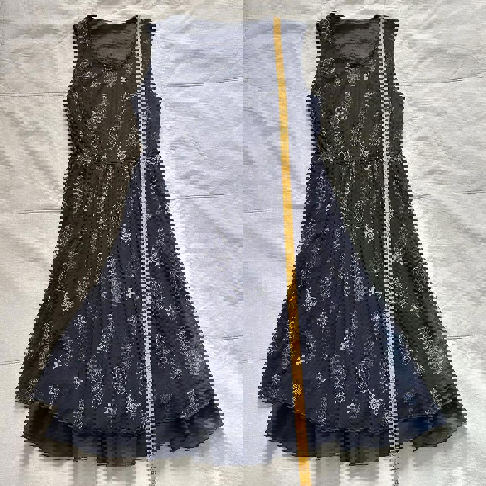 Axes Femme navy and white butterfly sleeveless dress Size medium
