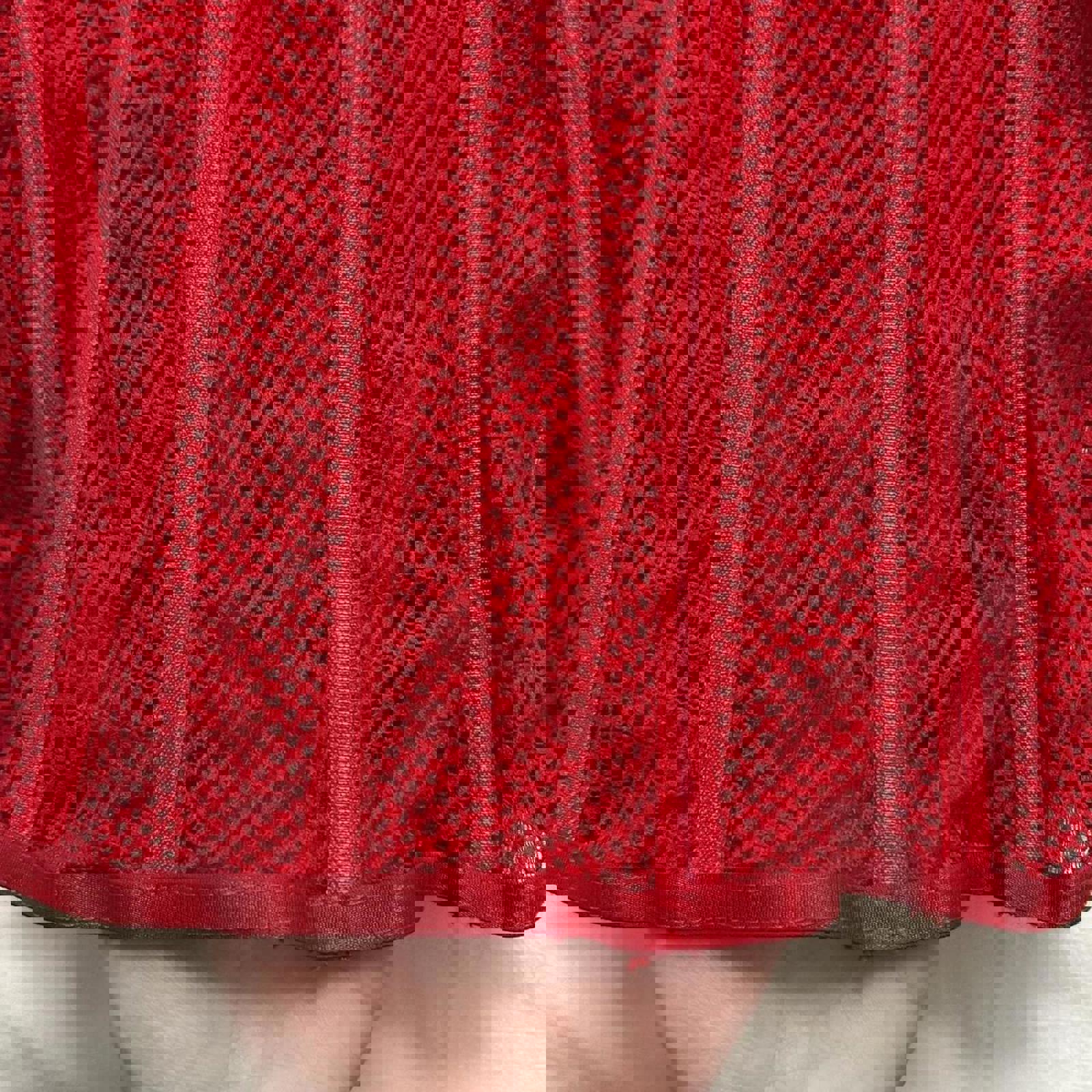 Frederick’s of Hollywood Red mesh corset top adjustable straps underwire medium