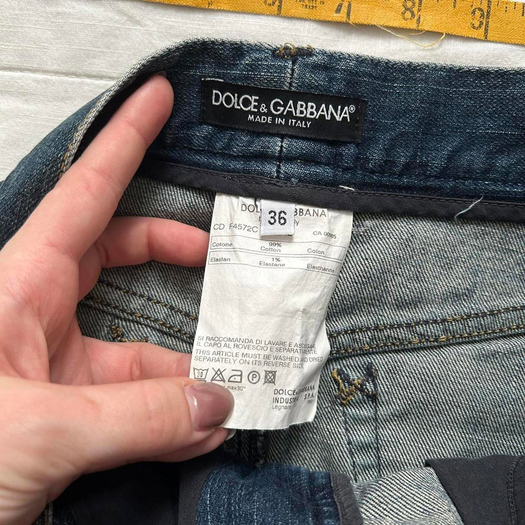 90s designer Dark wash denim pencil skirt Size 36