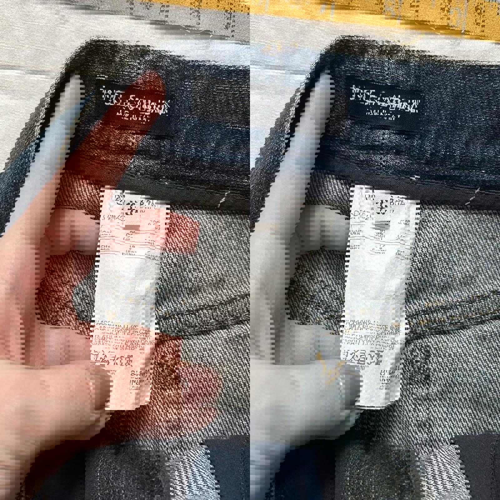 90s designer Dark wash denim pencil skirt Size 36