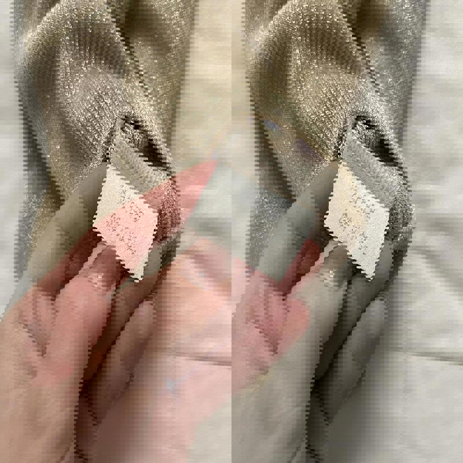 Cache paper tag vintage gold tinsel cross front knit cropped sleeveless top