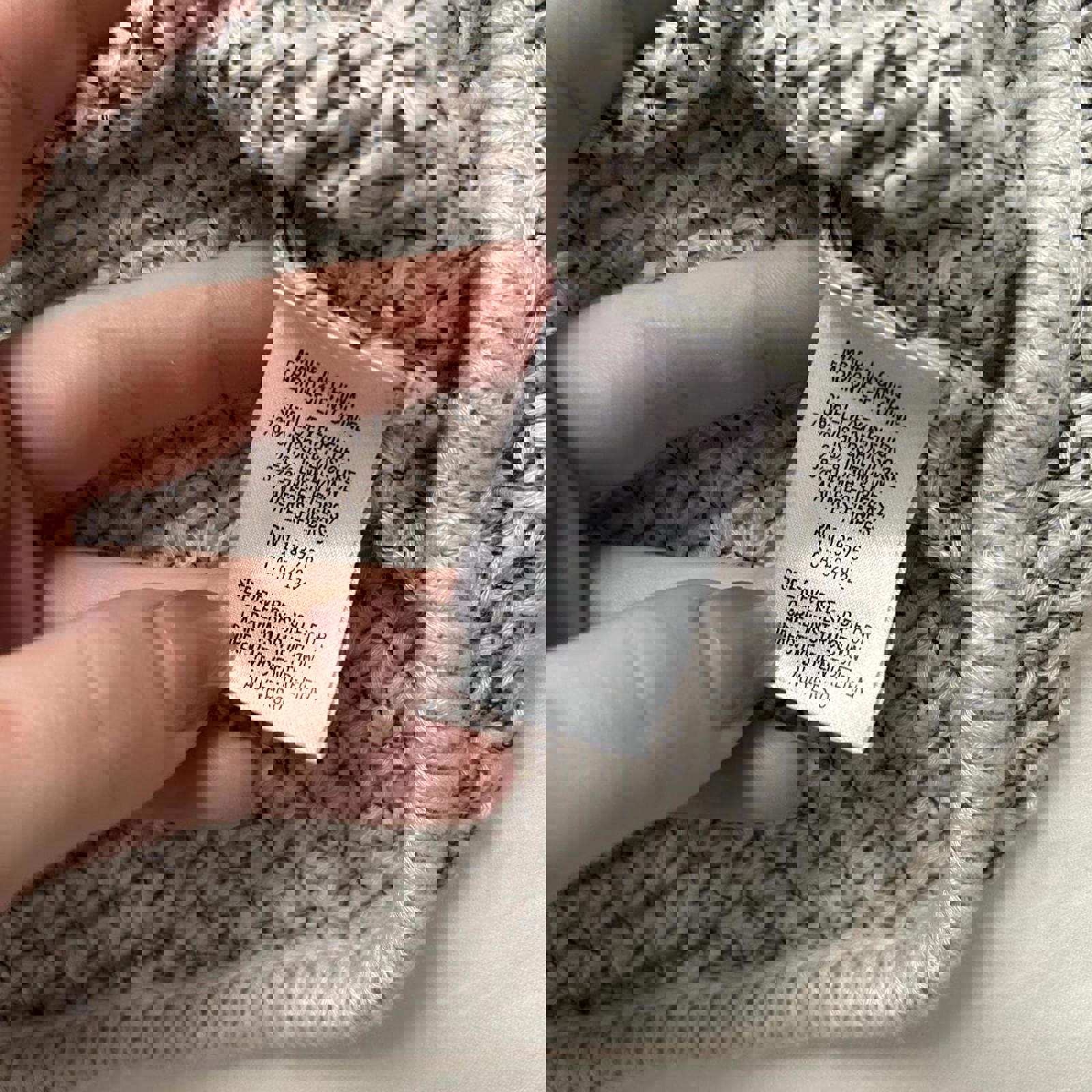 Helmut Lang Grey and white open knit sweater Size small