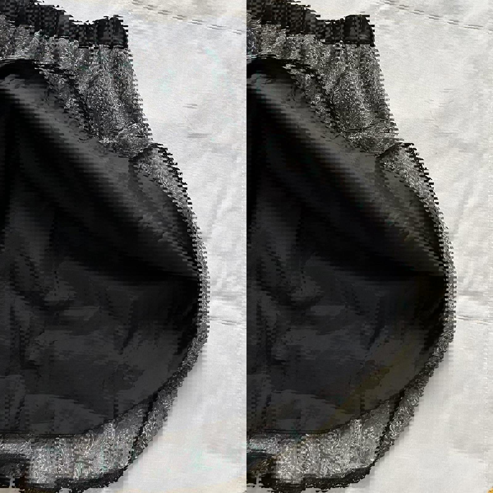 Axes Femme Black and green paisley tiered mini skirt Size medium, from Japan