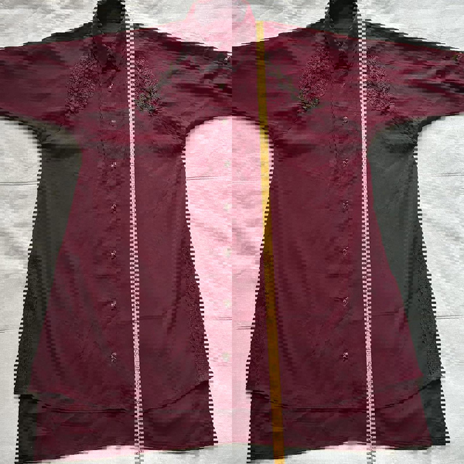 Axes Femme Burgundy and brown shoulder lacing detail dress Size medium