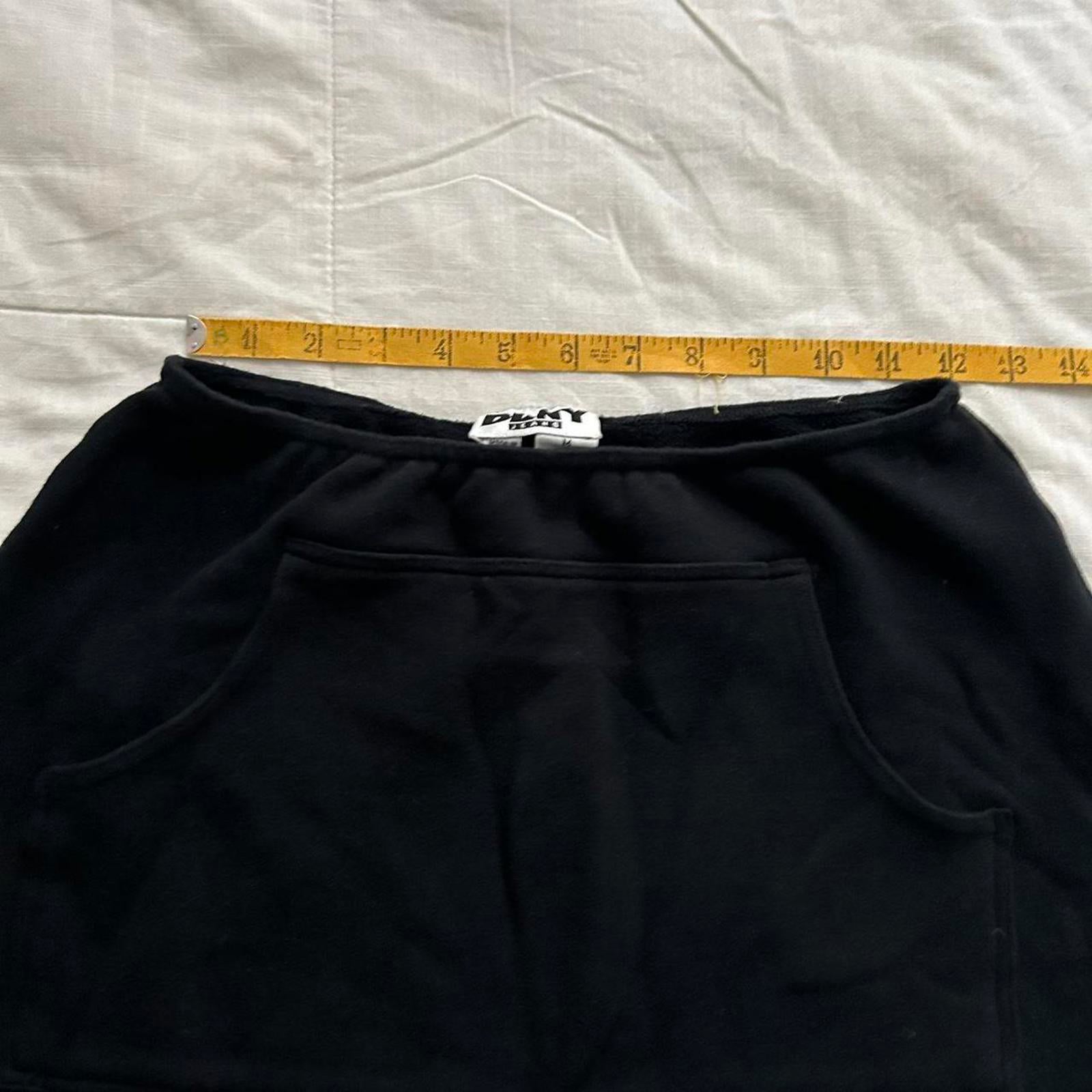 DKNY vintage Black sweatshirt mini skirt with kangaroo pocket Size medium