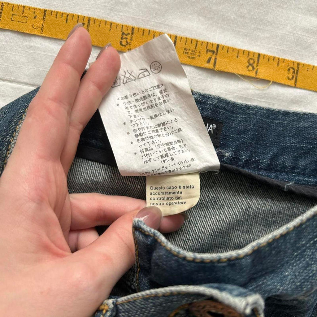 90s designer Dark wash denim pencil skirt Size 36