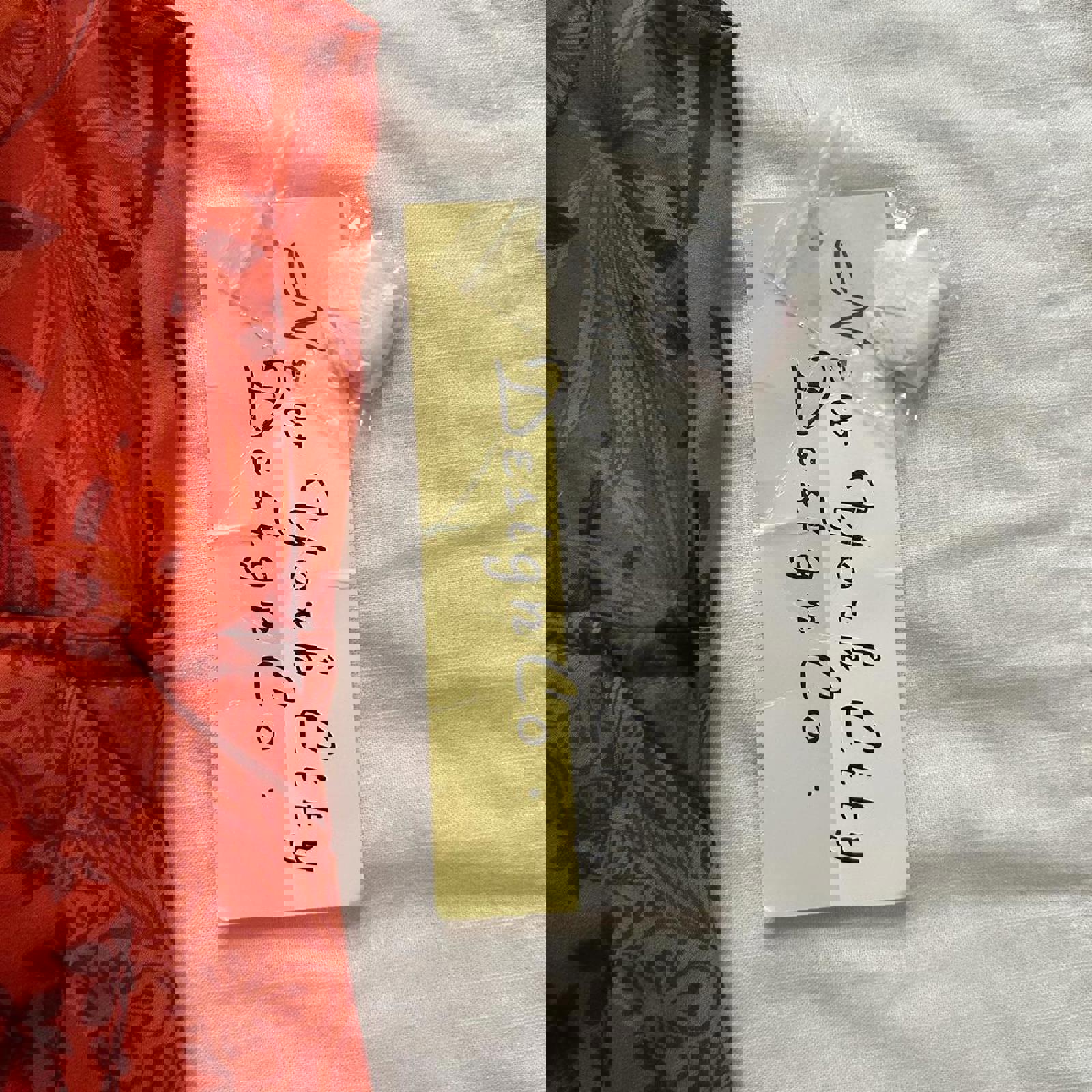 90s deadstock vintage Ny & Co Orange red floral print silk tank top sequins