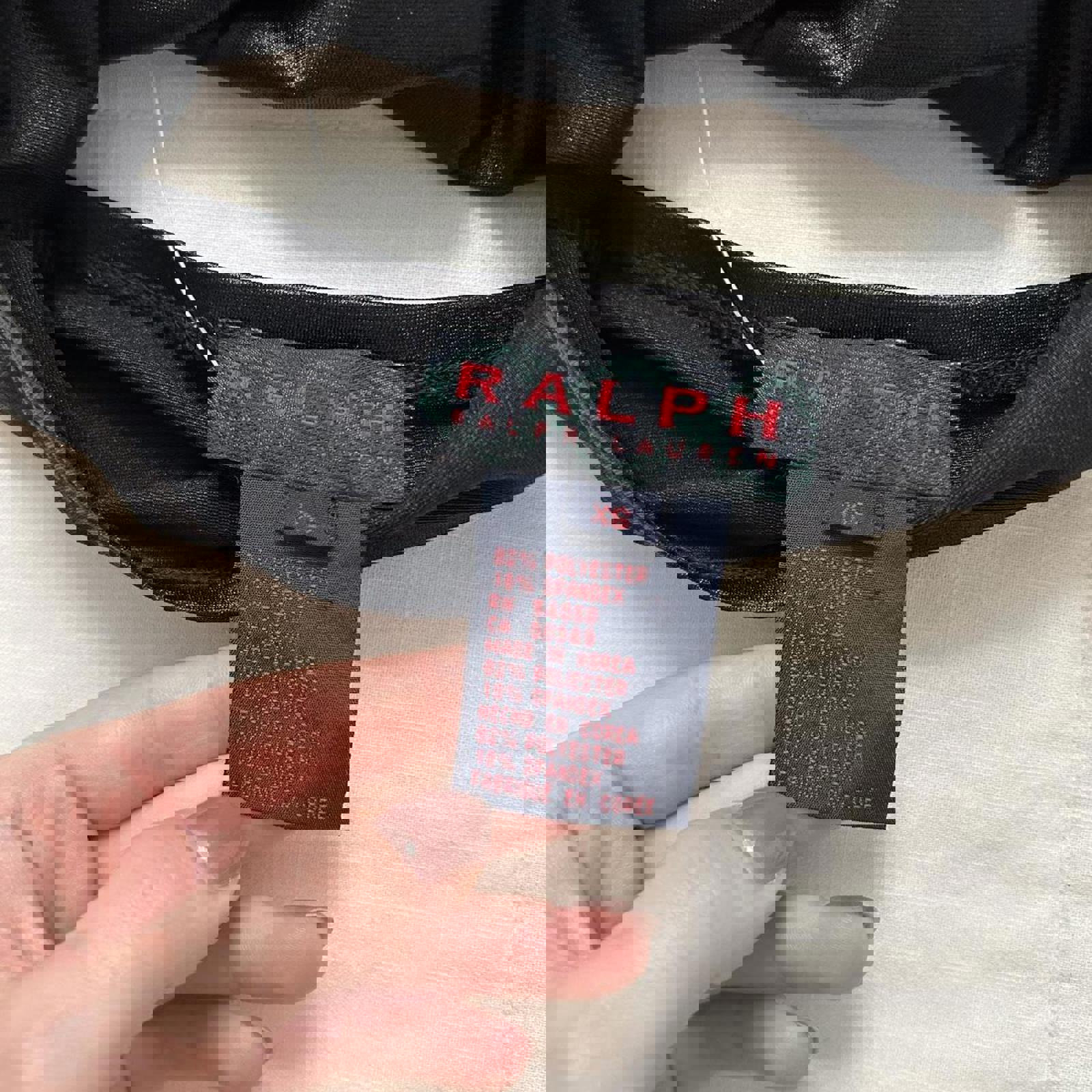 Deadstock Y2K Black shimmer Ralph Lauren bandeau top Size XS