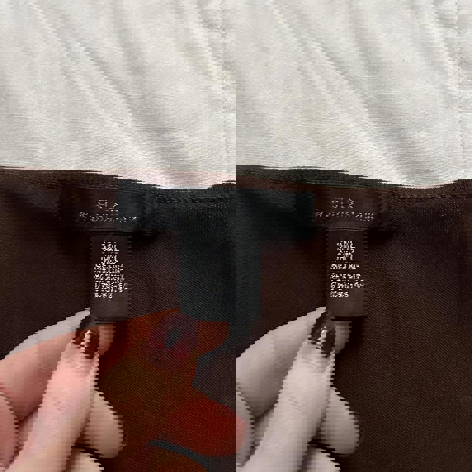 August Silk Brown prestyled layered look sweater top lace sequin underlay top