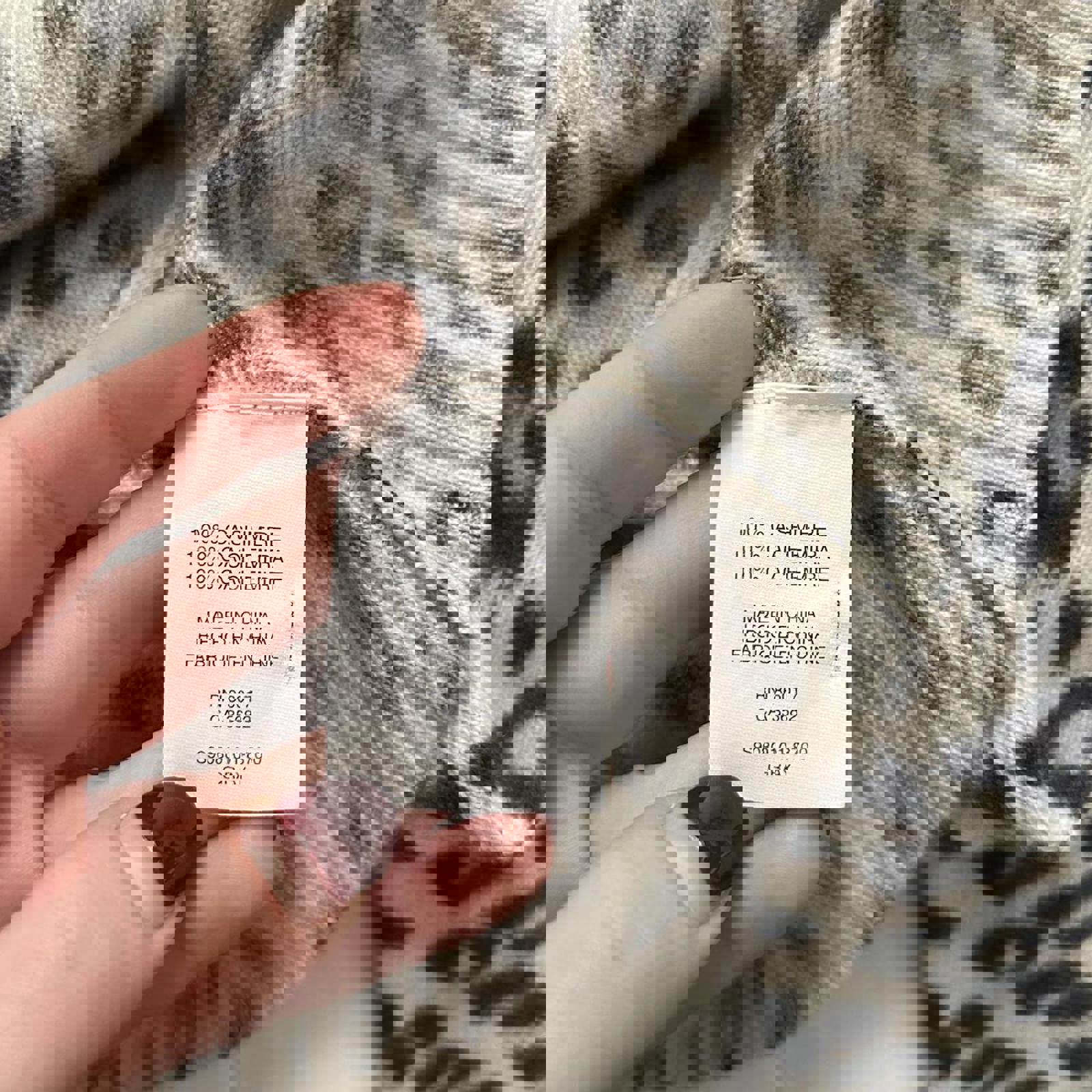 Bebe Black and white leopard print hook and eye front cashmere cardigan