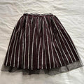 Axes Femme burgundy and white striped skirt with black tulle overlay Size medium