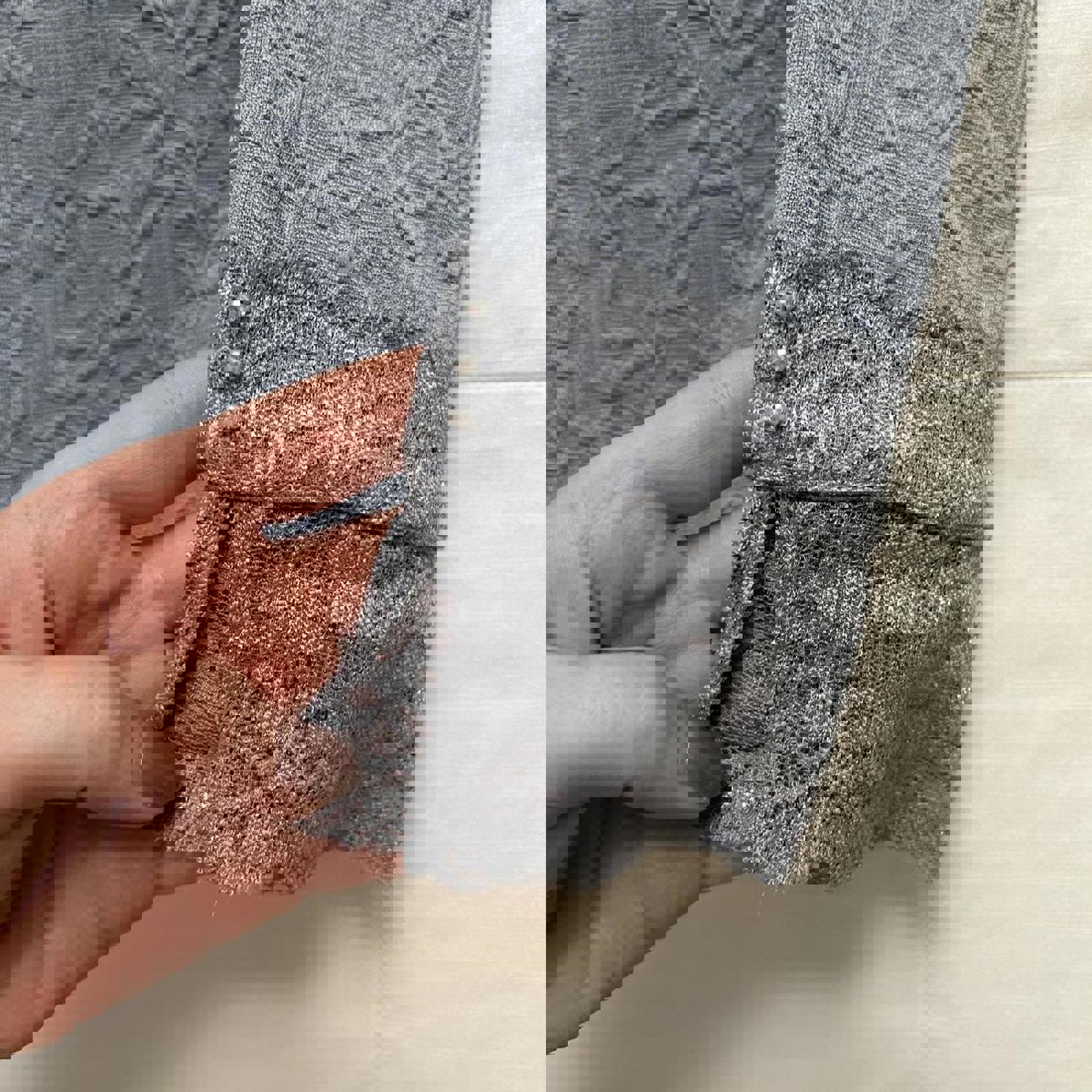 Axes Femme baby blue lace long sleeve top with sheer bib detail