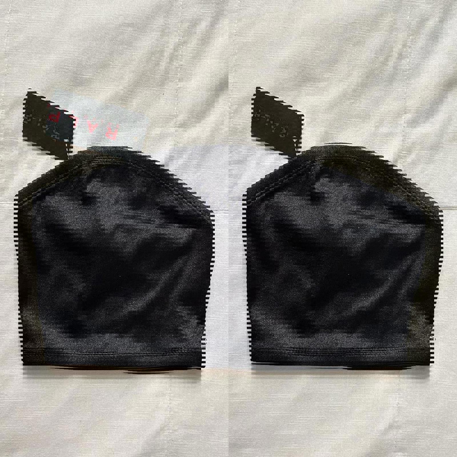 Deadstock Y2K Black shimmer Ralph Lauren bandeau top Size XS