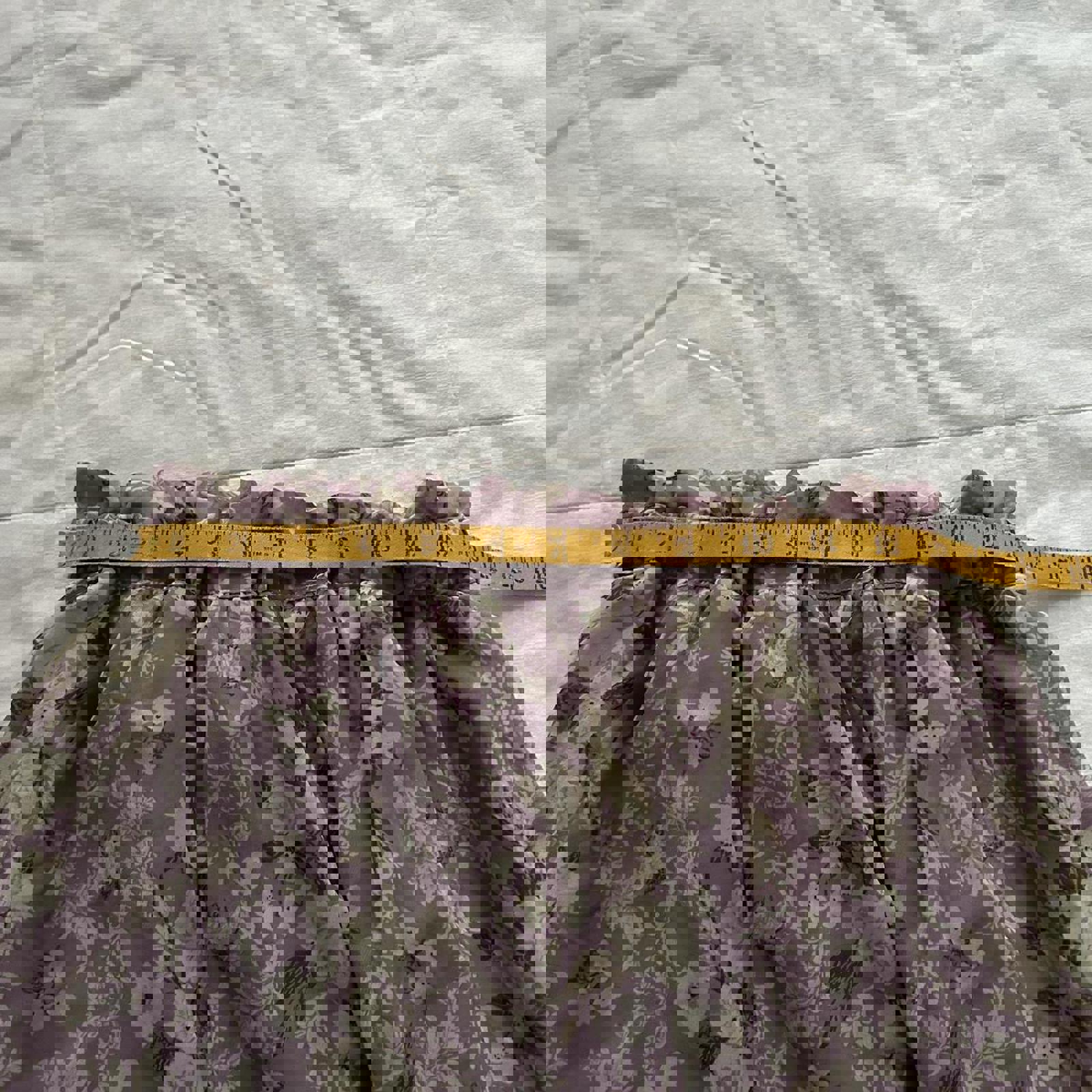 Axes Femme purple & white floral midi skirt peekaboo lace underlay Size medium