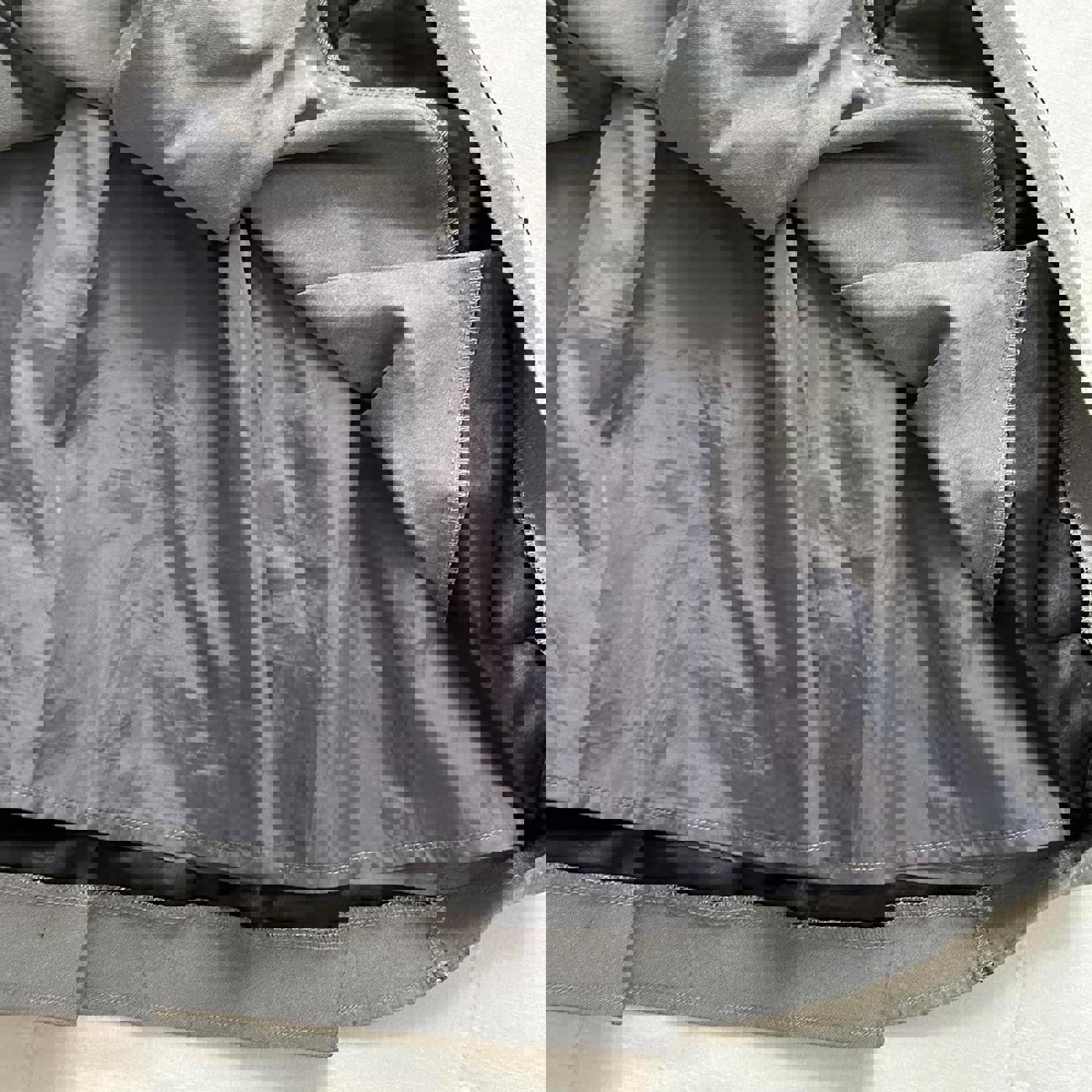 Axes Femme Grey A-line skirt with ribbon and lace detailing and buckle straps