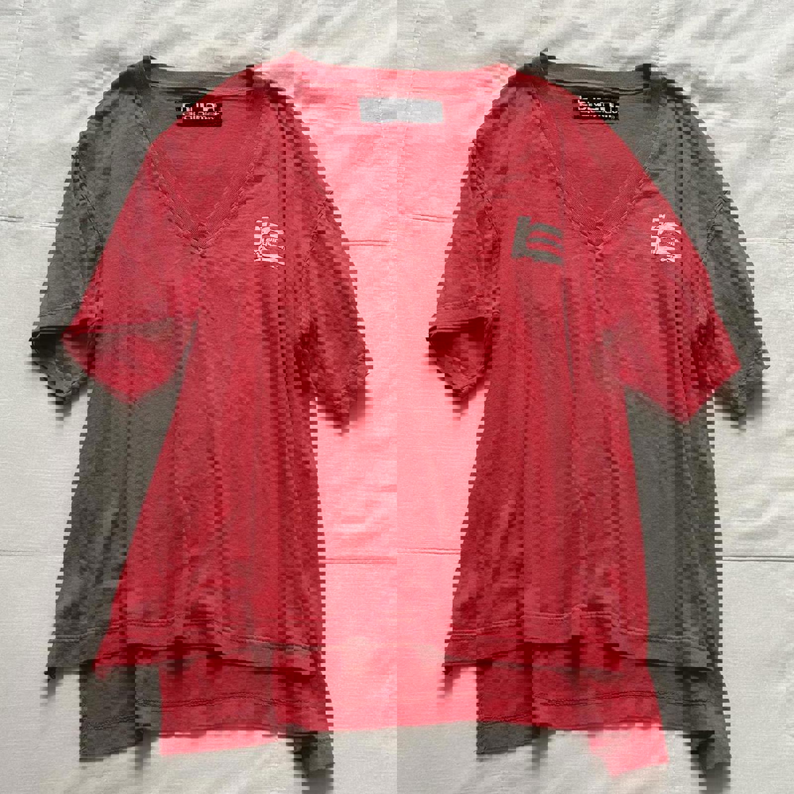 B.U.M. Equipment pink v neck oversized tee