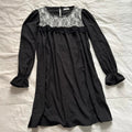 Axes Femme Black white lace bib dress with long sleeves Size medium