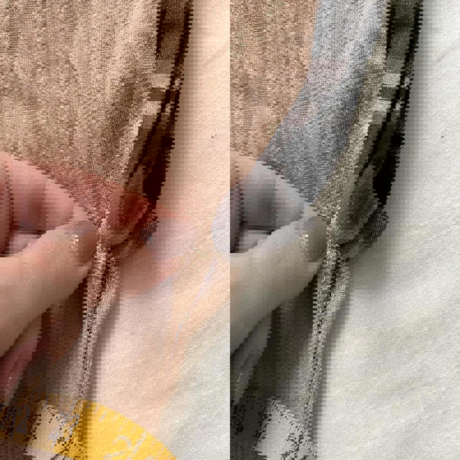 Axes Femme pink Tan plaid prestyled layered sweater blouse