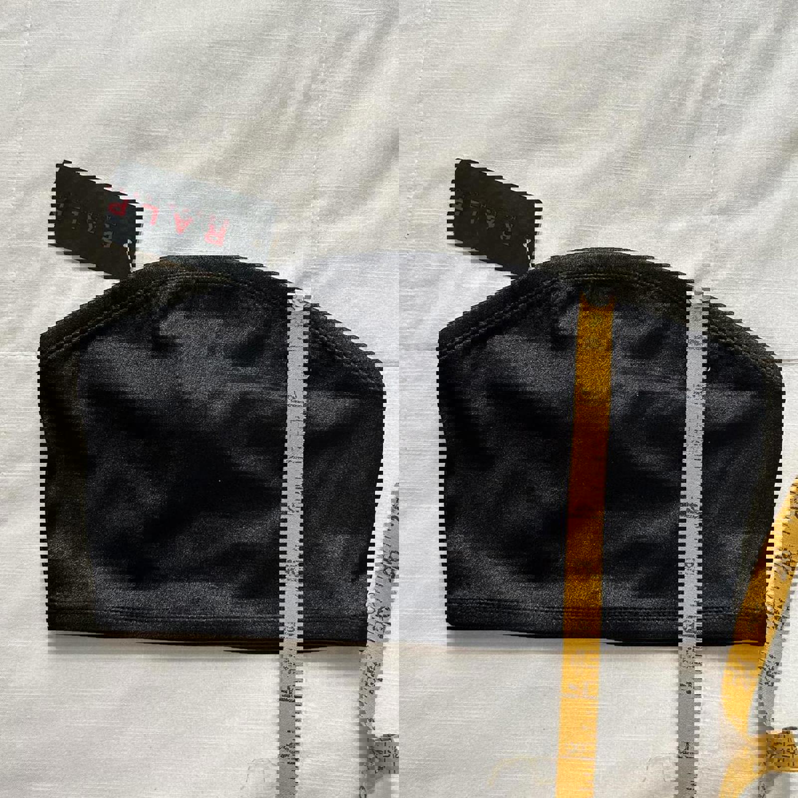 Deadstock Y2K Black shimmer Ralph Lauren bandeau top Size XS