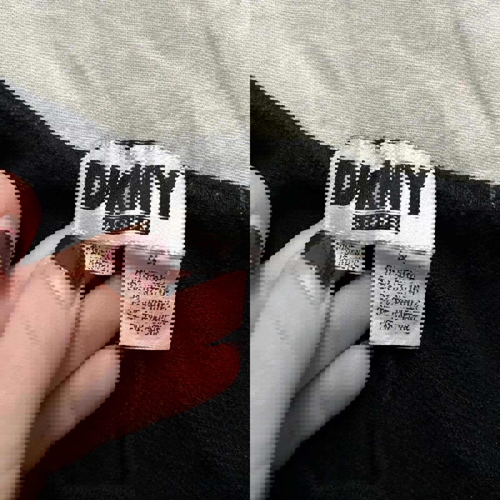 DKNY vintage Black sweatshirt mini skirt with kangaroo pocket Size medium