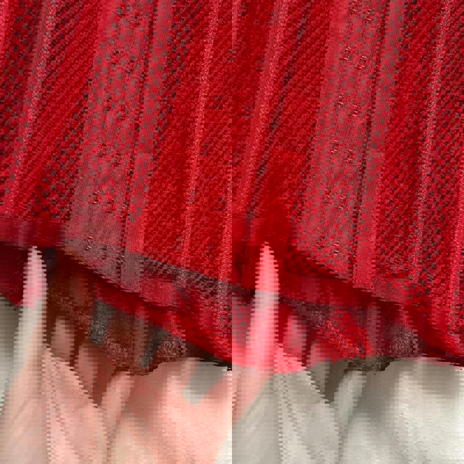 Frederick’s of Hollywood Red mesh corset top adjustable straps underwire medium