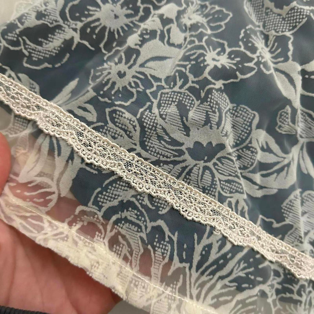 Axes Femme green and white floral flocked mesh overlay midi skirt Size medium