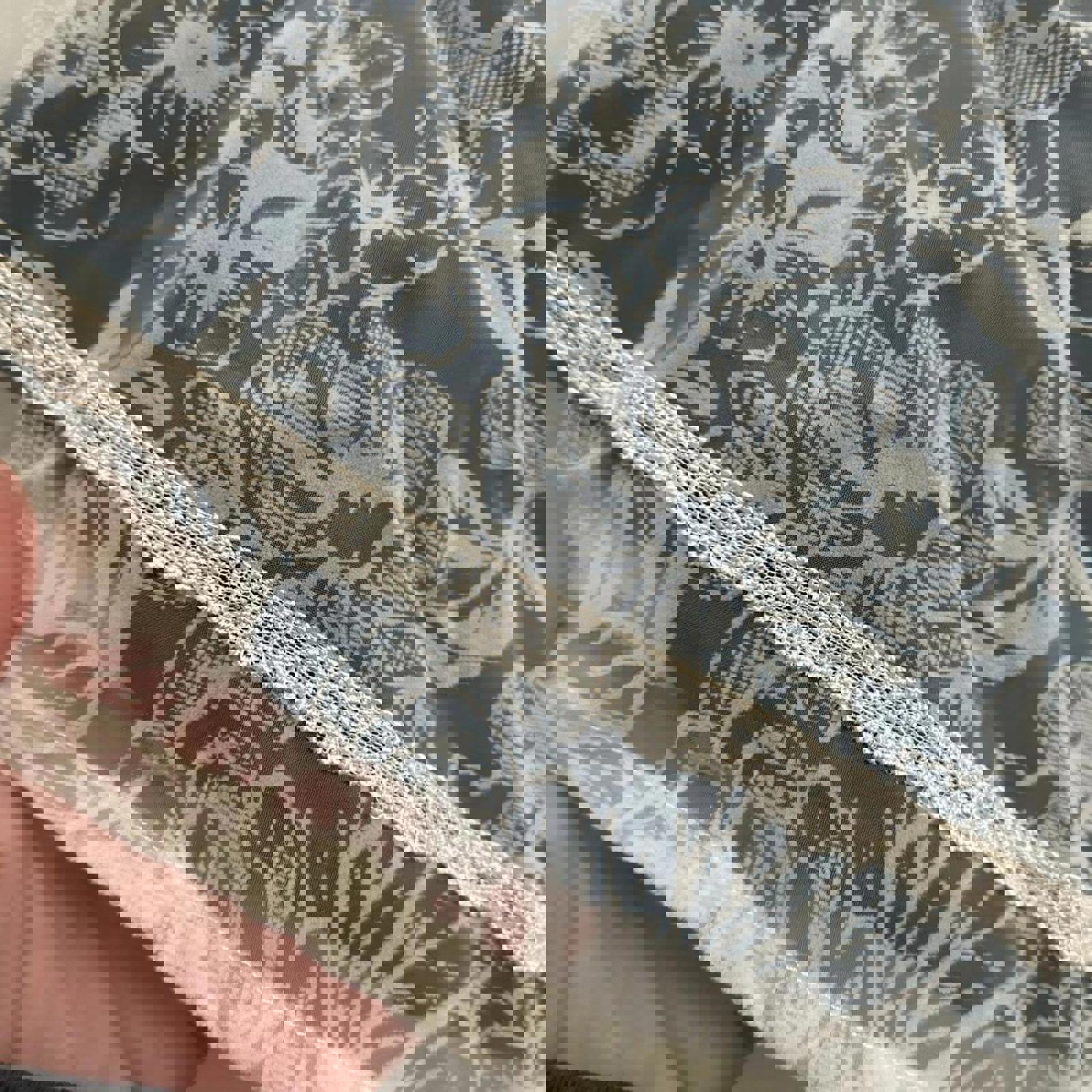 Axes Femme green and white floral flocked mesh overlay midi skirt Size medium