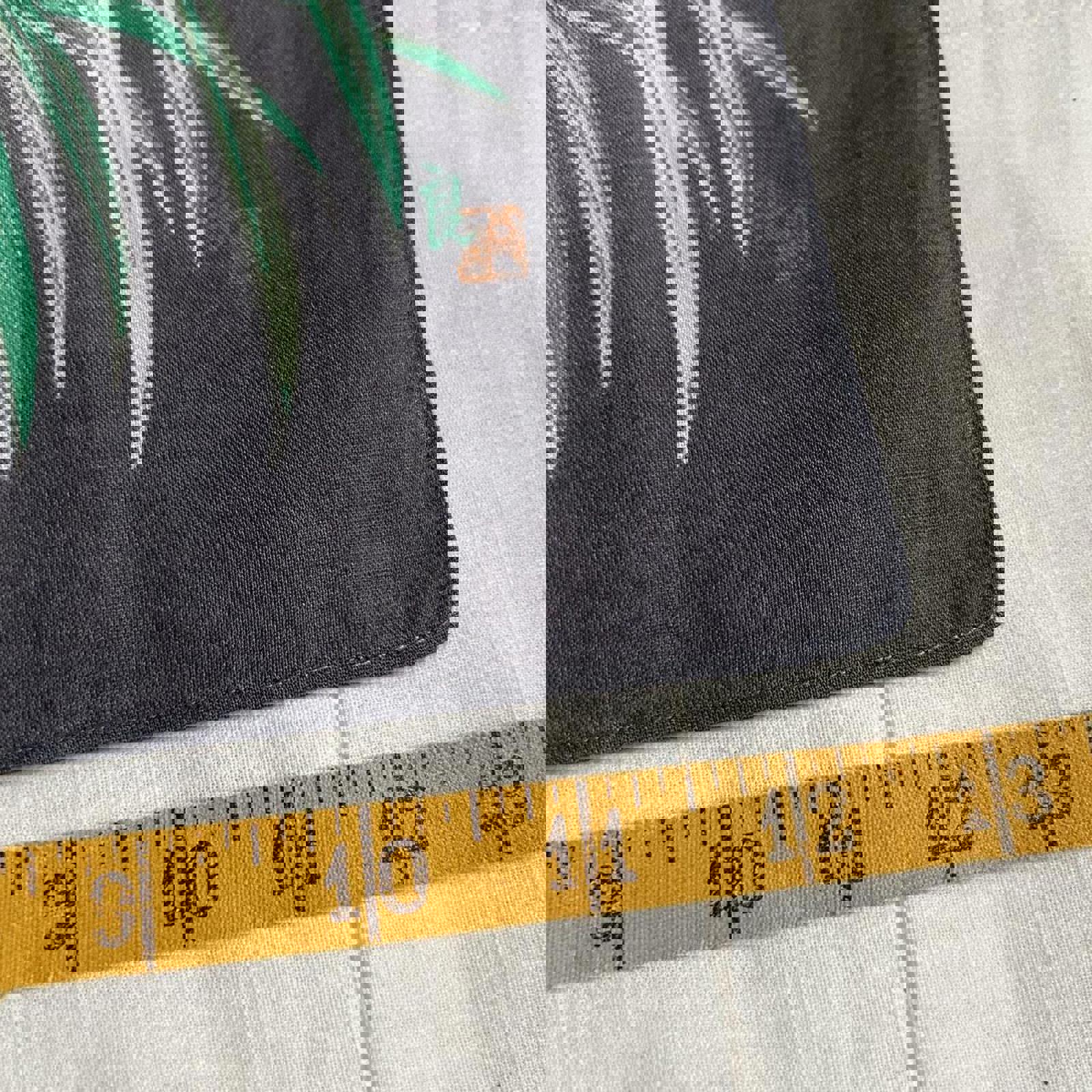 Grey and green Japanese floral print bandana 0840