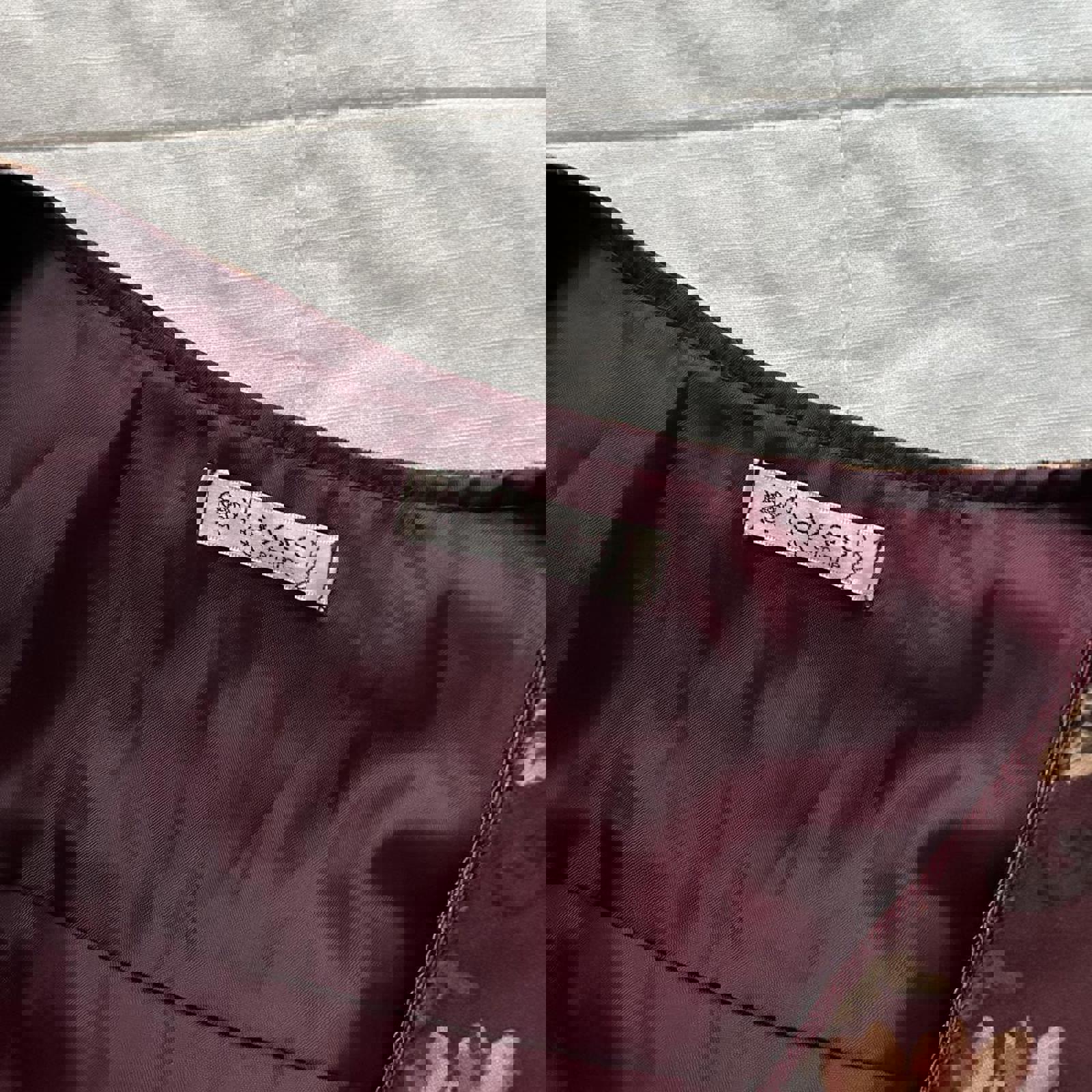 Axes Femme Burgundy floral print sleeveless deep v neckline dress sz medium