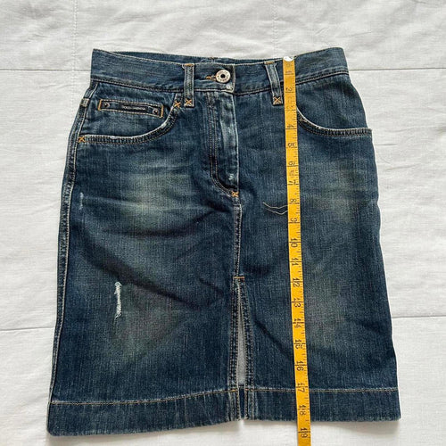 90s designer Dark wash denim pencil skirt Size 36