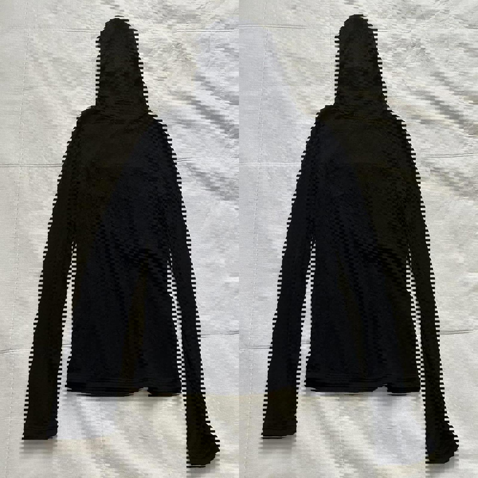 Axes Femme Black long sleeve turtleneck top with floral bib embroidery