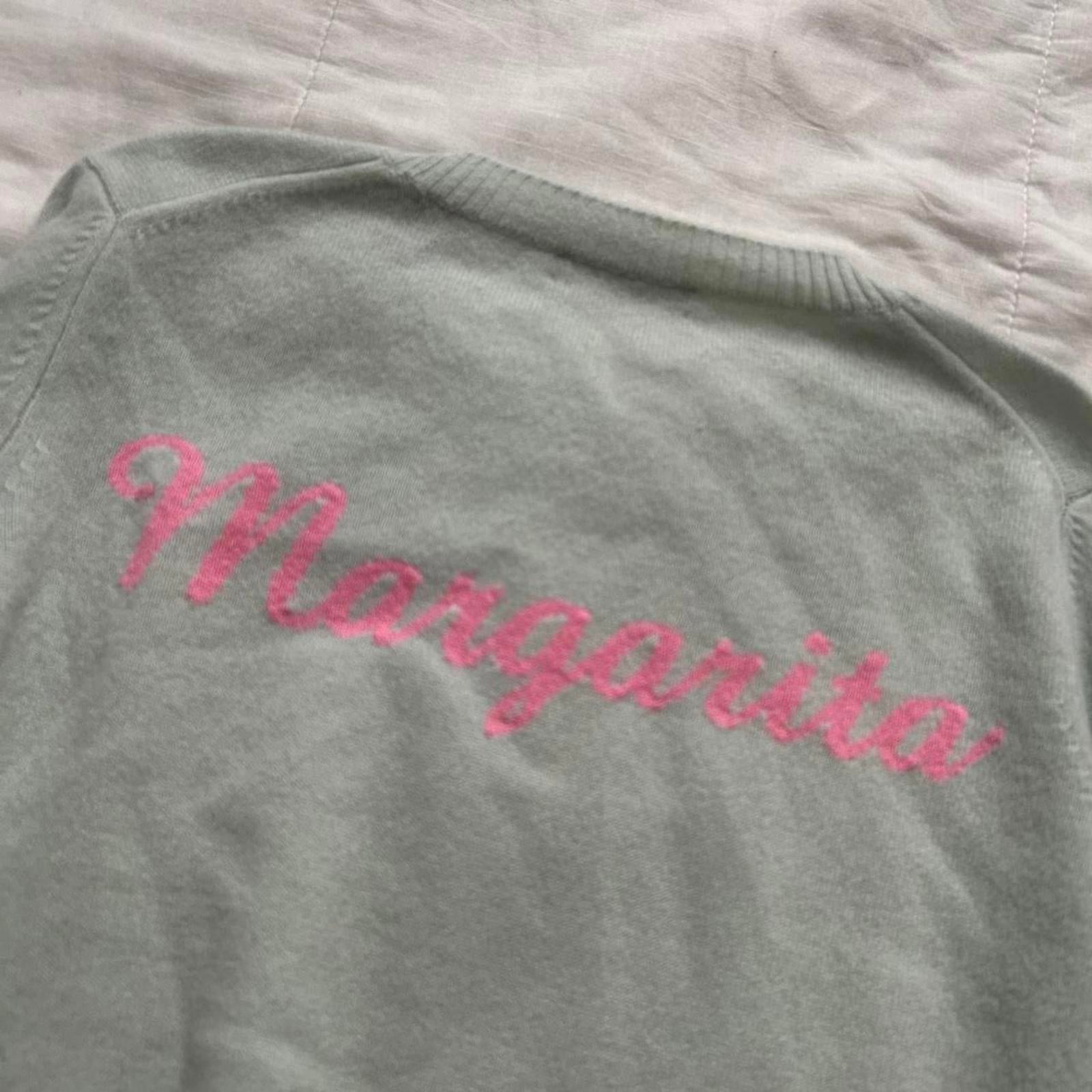 J.McLaughlin Mint blue 100% cashmere margarita graphic sweater Size large