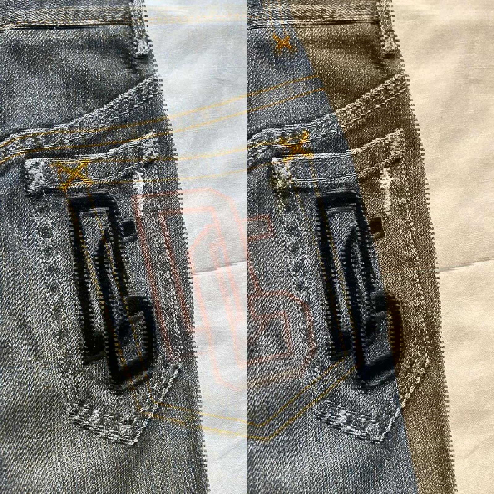 90s designer Dark wash denim pencil skirt Size 36