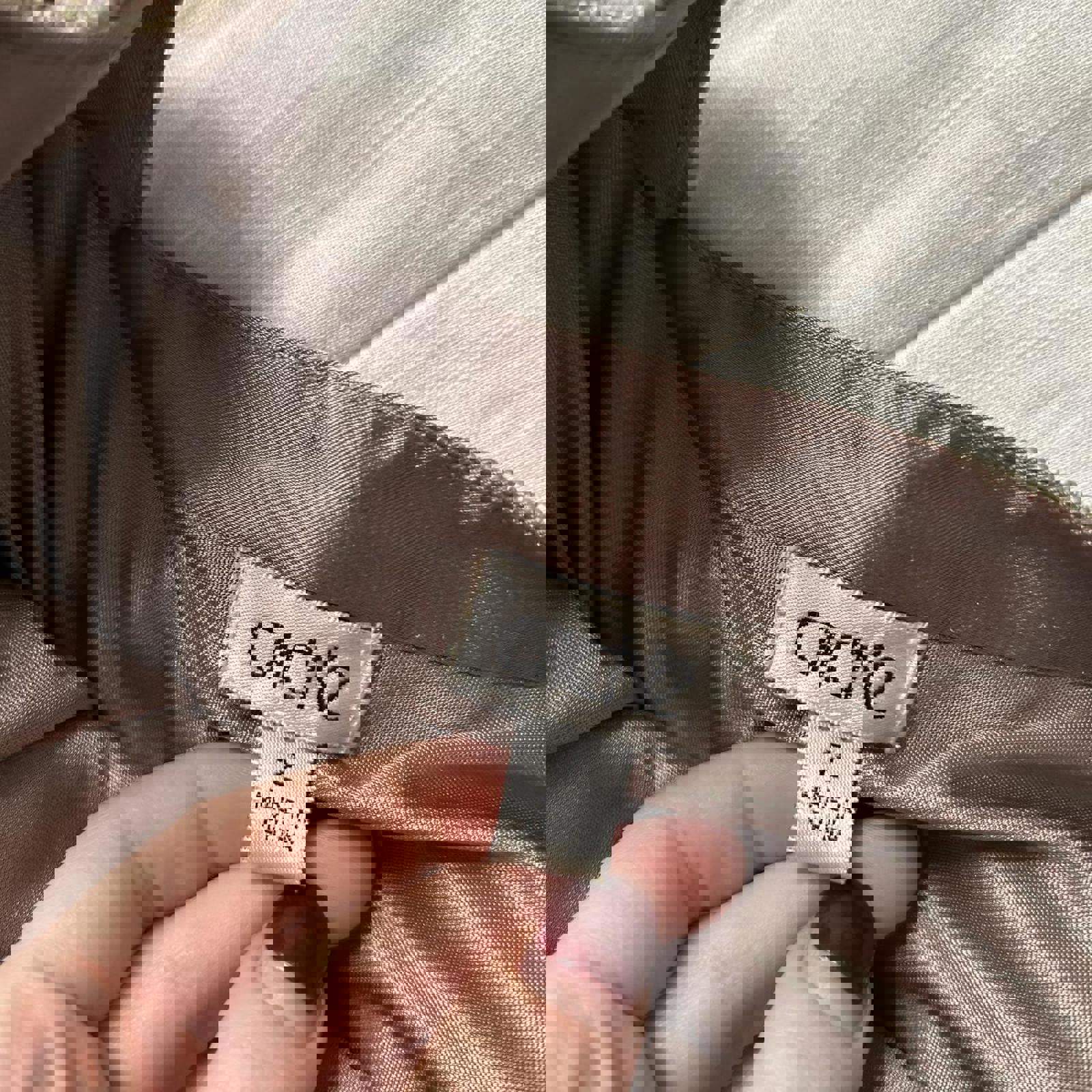 Cache champagne gold silk beaded bubble chiffon pleated hem detail mini dress