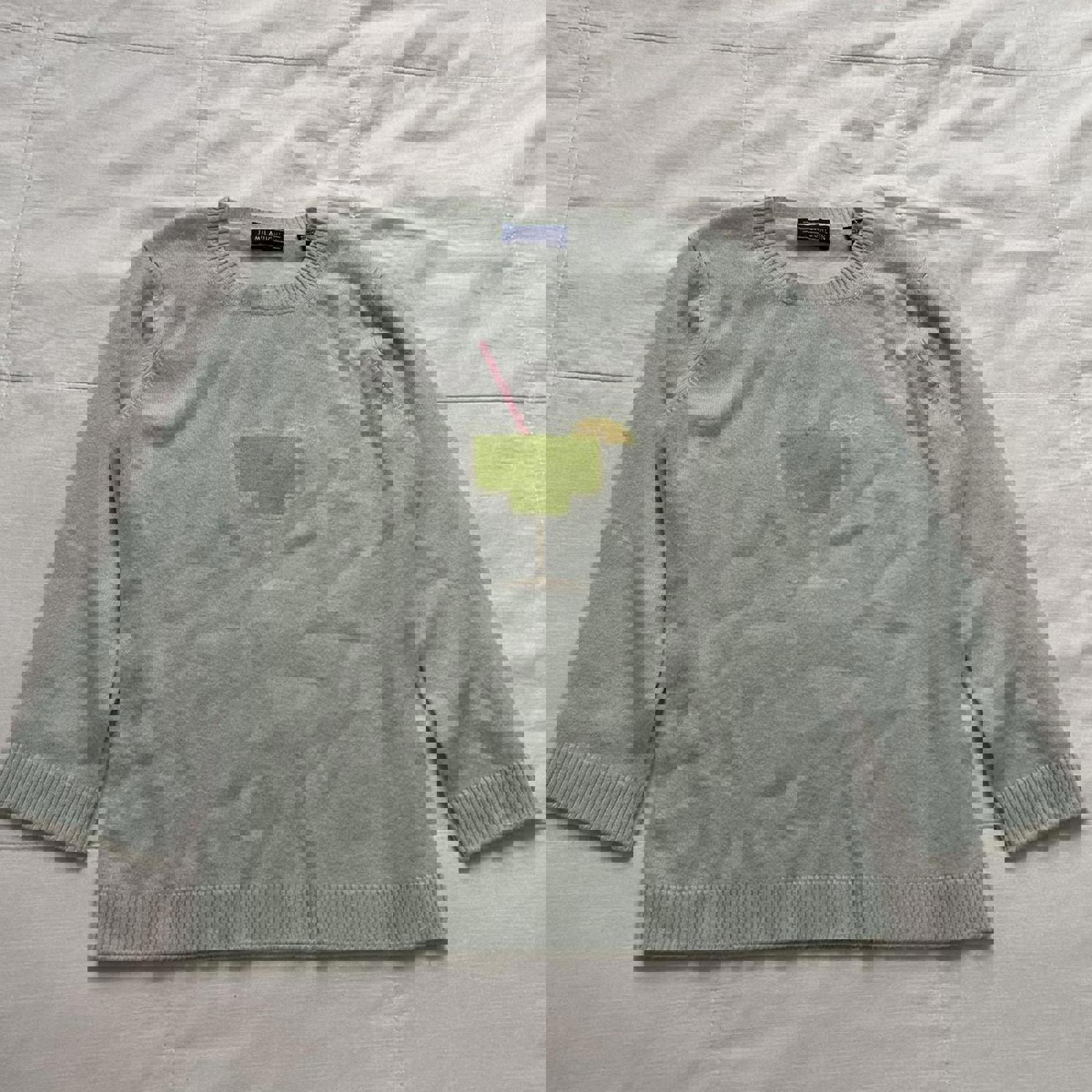 J.McLaughlin Mint blue 100% cashmere margarita graphic sweater Size large