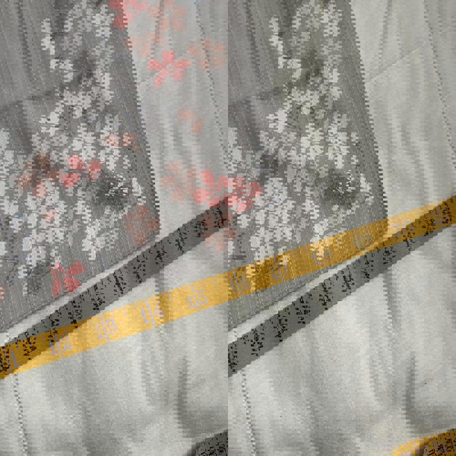 Grey and pink cherry blossom print bandana 0855